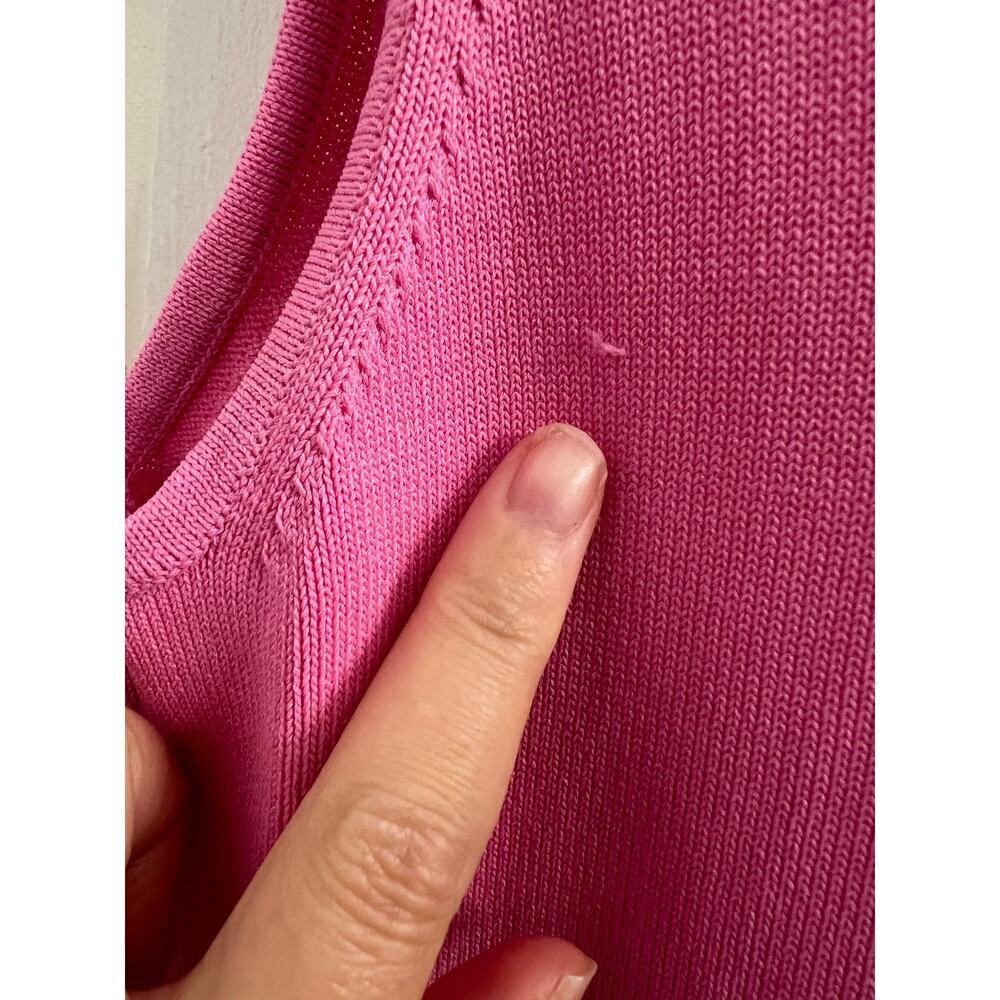Ronny Kobo Stretch Bodycon Knee Length Sleeveless Pink and Red Knit Dress, M - Picture 6 of 6